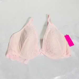 NEW Betsey Johnson flirt fun pink bra 34DDD